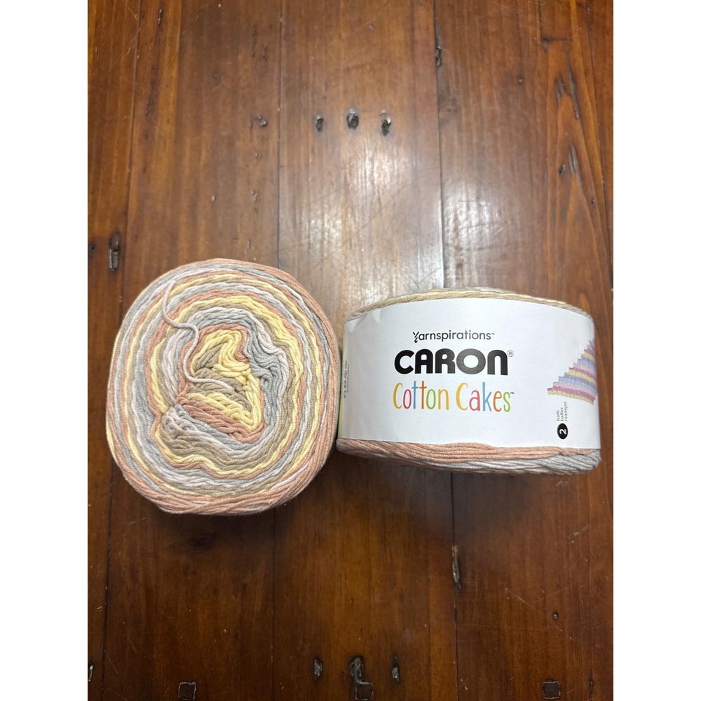 Caron Cotton Cakes Seashell Yarn 2 Pack 8.8oz 530yds Medium 4 Cotton Blend